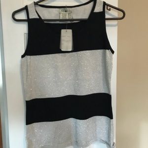 Black and silver shimmer top
